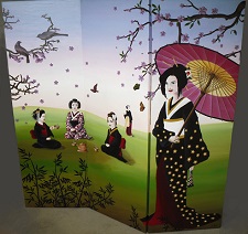 Paravent : les geishas